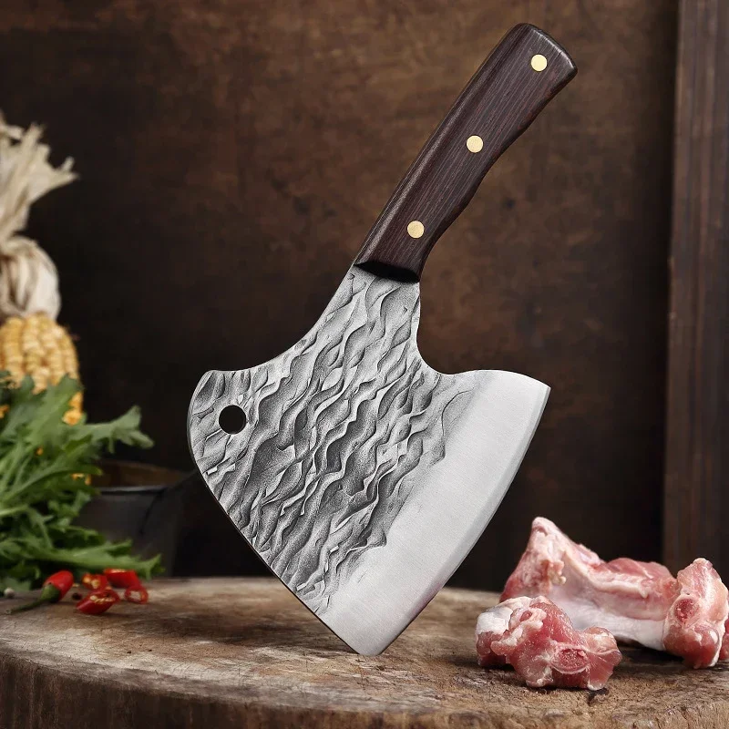 

Professional Butcher Knife 5Cr15Mov Forged Stainless Steel Bone Chopping Knife Household Kitchen Chef Knife Wenge Wood Handle
