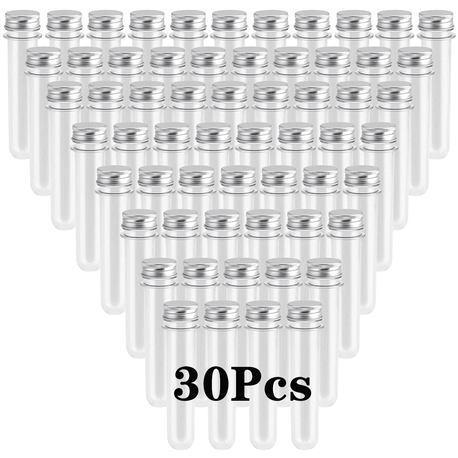 30Pcs 40ml Clear Plastic Test Tubes with Caps 140 x 25 mm Clear Bath Salt Tubes Test Tubes for Plants Candy Storage Powders