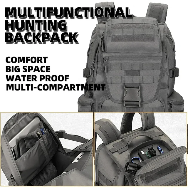 High Quality Military Tactical Backpack Waterproof Hunting Bag Outdoor Hunting Backpack Large Capacity Hunting Day Pack Mochila 6