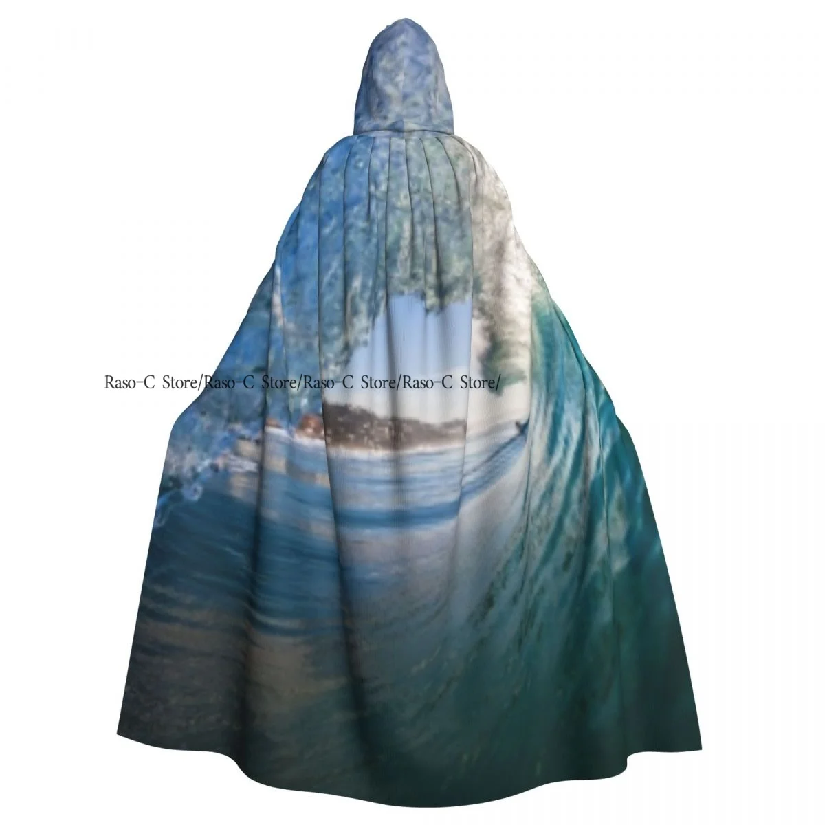 

Unisex Witch Party Reversible Hooded Adult Vampires Cape Cloak Inside Hollow Crashing Morning Waves Energetic Summer Surf