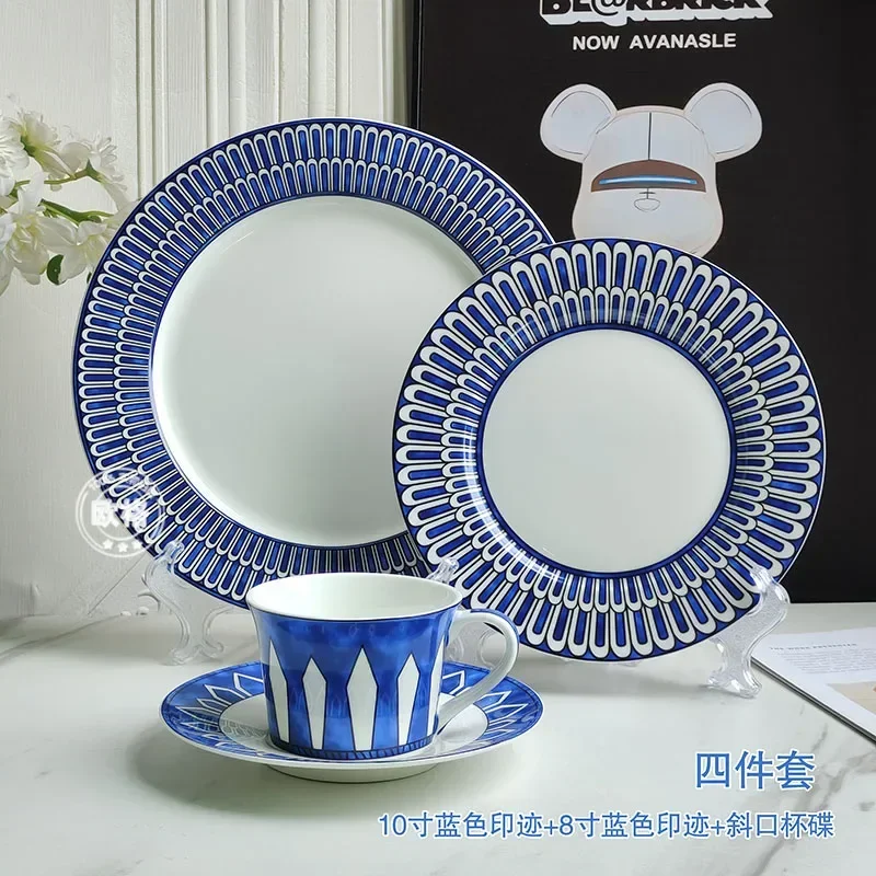 Creative Luxury, Blue, Printed, Western Dishes, Steak Plates, Decorations, Afternoon Tea, Dessert Plates, Cake Plates, Cutlery