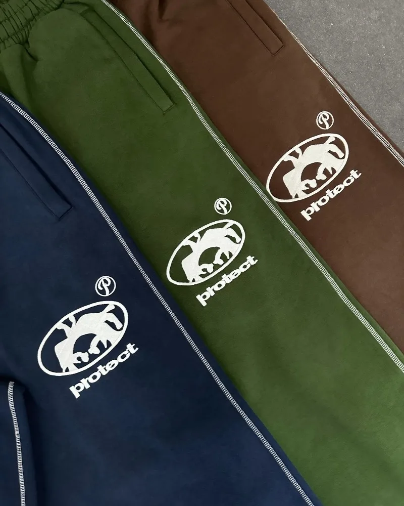 Street wear PROTECT Fashion Letter Embroidery Loose Sweatpants Men's And Women's Y2K Harajuku Hip-Hop Gothic Casual Joker Pants 3