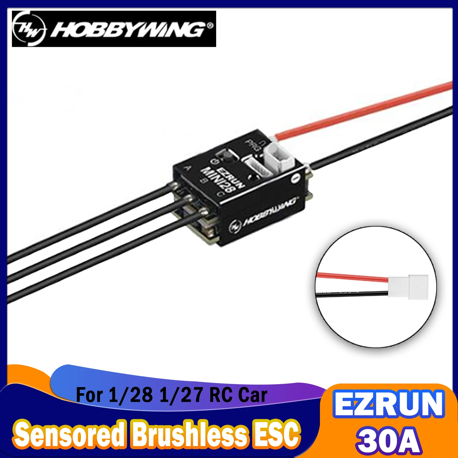 

Hobbywing EZRUN MINI28 1/28 Car 30A Sensored Brushless ESC 2S BEC Speed Controller OTA for 1/27 RC Model Competitions Racing Toy