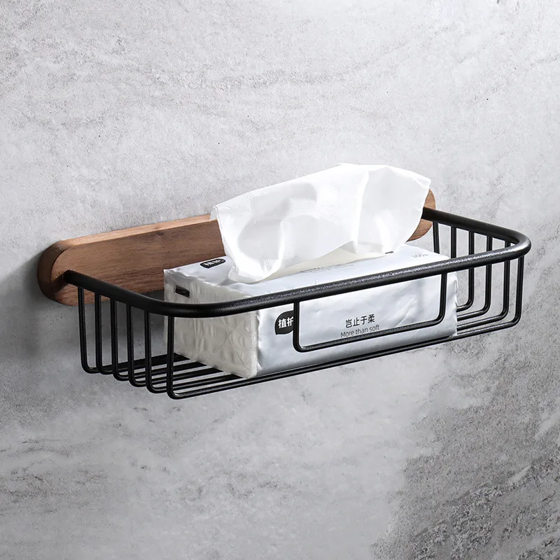 Solid Wood Tissue Holder Toilet Paper Box Phone Storage Rack Roll Paper Holder