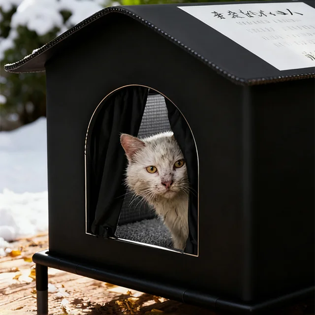 Cat House for Indoor and Outdoor CatsWaterproof Fully Insulated Shelter for Stray and Feral Cats Great for Cat Beds for Outdoor 6