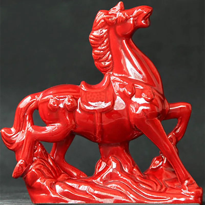 Ancient Blue Glazed War Horse Porcelain, Tang Sancai, Imitation Museum, Antique Horse Decoration
