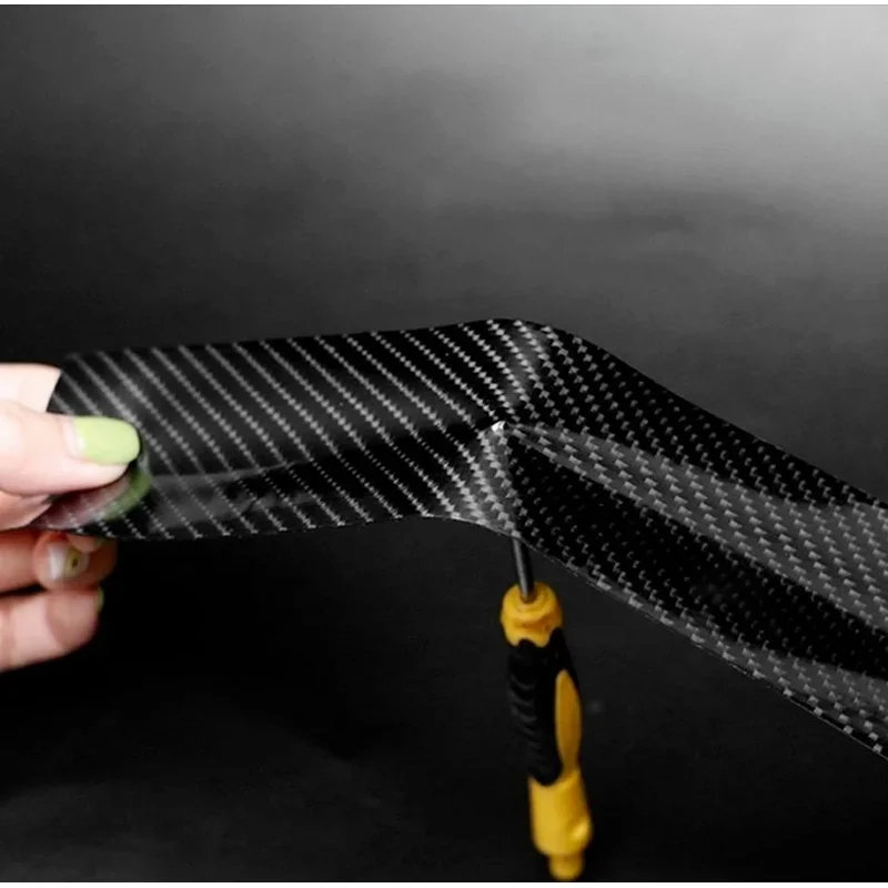 2-8pc 5/3m Car 3D Carbon Fiber Stickers Door Sill Anti-stepping Protector Trunk Bumper Side Mirror Anti Scratch Tape Auto Decals