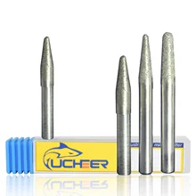 

UCHEER 1pcs Sintered Tapered Stone Engraving Bits Milling Cutter Carving Tools Diamond Router Bits End Mill Cnc Tools