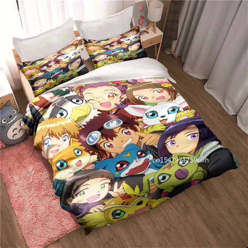 

Anime Gaming Digimon Art All Season Twin Bedding Set 3 Piece Comforter Set Bed Duvet Cover Double King Comforter Cover