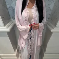 Muslim Women Maxi Dress Dubai Open Abaya Turkey Kaftan Eid Kimono Cardigan Islam Jalabiya Kebaya Caftan Marocain Femme Robe Gown