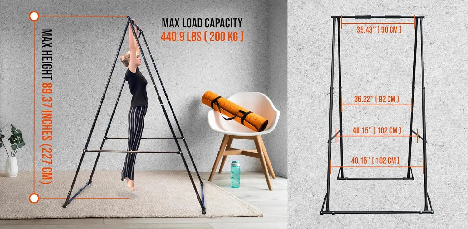 Pull Up Bar Stable Gymnastics Equipment Portable Aerial Yoga Stand Durable Frame For Hammock Chair, Therapy