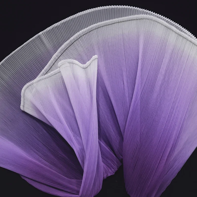 Miyake Gradient Accordion Small Pleated Hard Mesh Fabric Accordion Design Handmade Diy Material Wedding 3d Shape Decoration