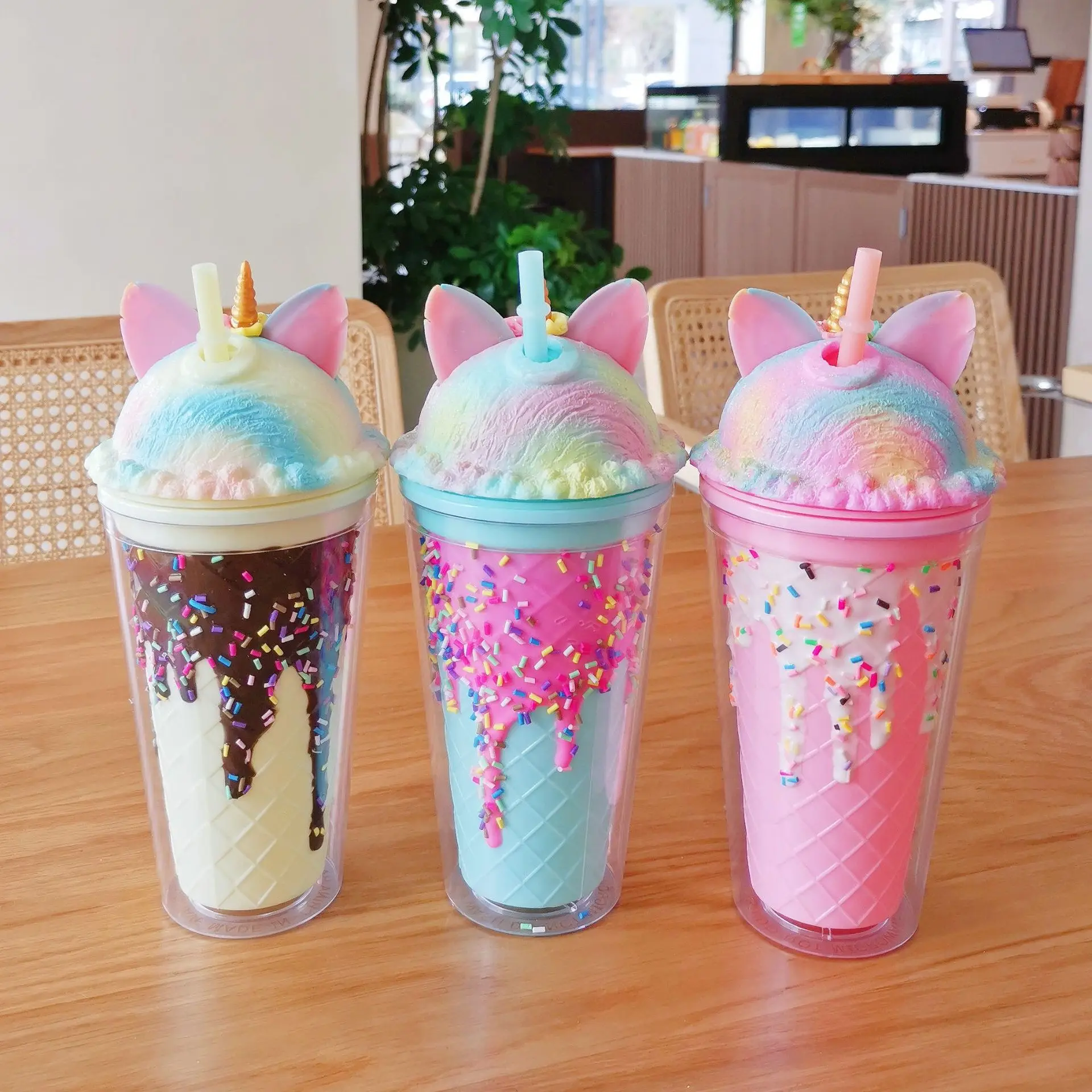 New Design Cute Unicorn Plastic Cold Water Cups With Lid And Straw Ice  Cream Unicorn Design Water Bottle - Buy New Design Cute Unicorn Plastic  Cold Water Cups With Lid And Straw