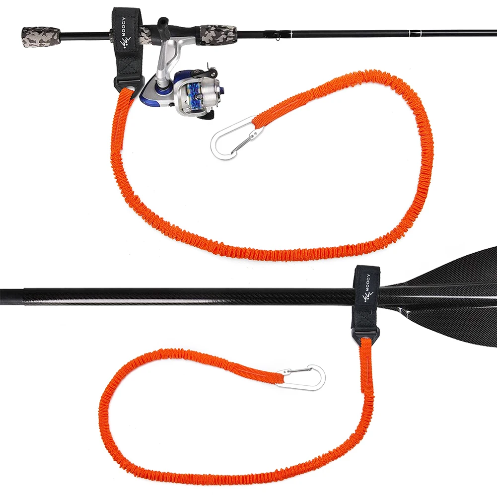 Adjustable Elastic Kayak Paddle Leash with Safety Hook