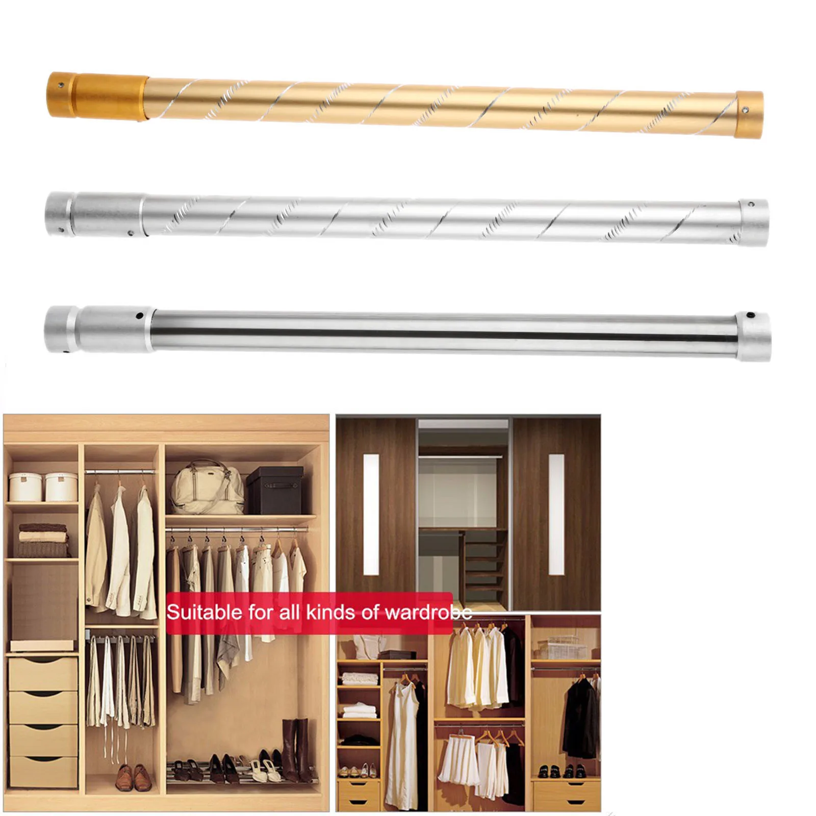 Wardrobe Hanging Poles Telescopic Rods Wardrobe Thickening Hangers