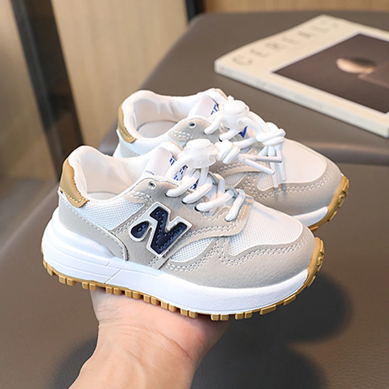 Sports Shoes Summer Spring Boys And Girls Soft Outdoor Sports And Leisure Forrest Shoes Lace-up White Non-slip Wear-resistant Mesh