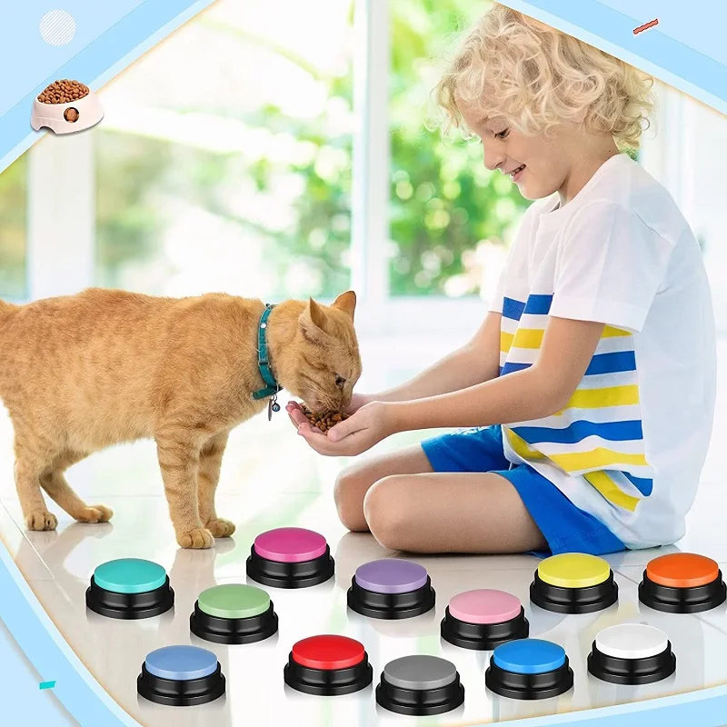 Pet Buttons for Communication Talking Voice Recording Dog Speaking Recordable Buttons Cat Training Funny Gift for Answer