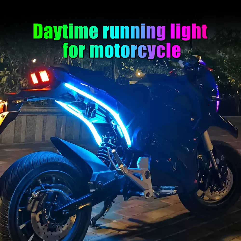 

OKEEN Motorcycle LED DRL Daytime Running Lights Tail Light Strips Flowing Motor Turn Signal Lamps Auto Car Style Accessories 12V