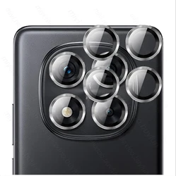 9D Curved Tempered Glass Camera Protector with Metal Ring Lens Case for RedmiNote14 Pro 4G (Sliver-01)