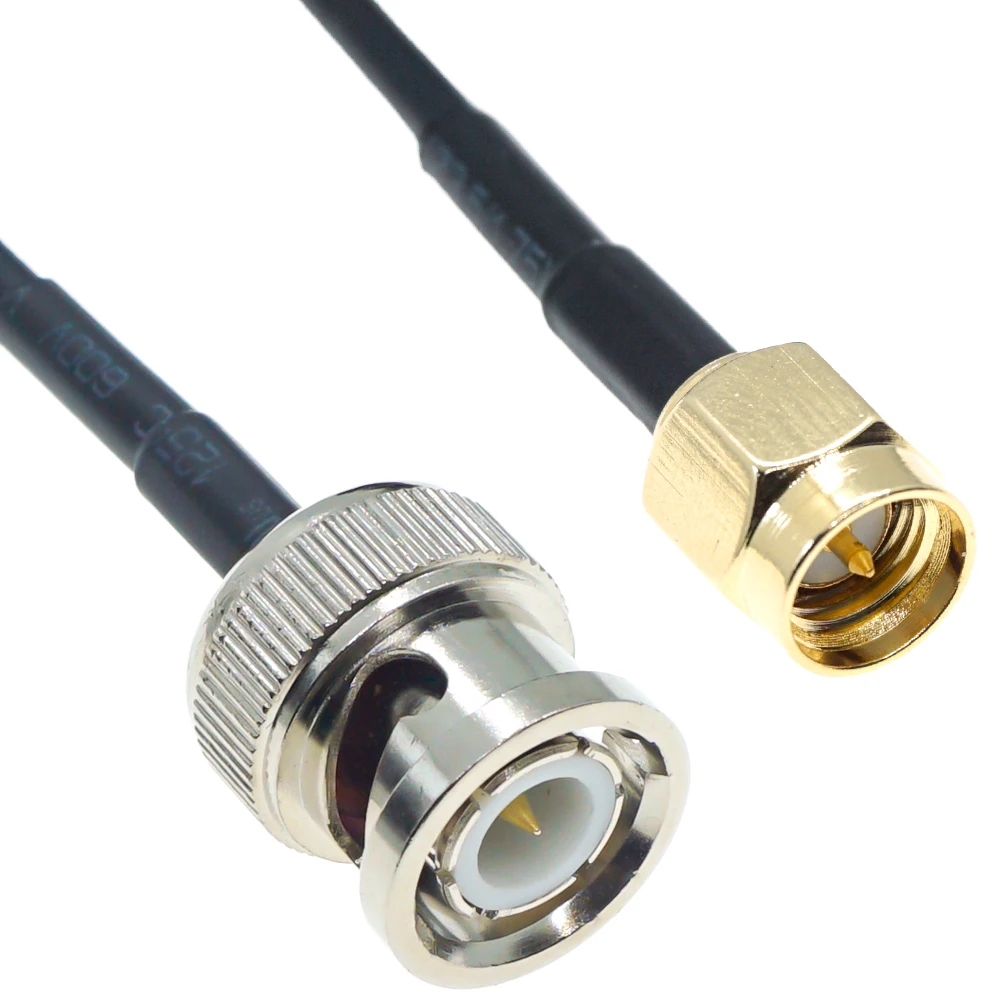 RG174 Cable SMA Male To BNC Female BNC To SMA Nut Bulkhead Extension Coax Jumper Pigtail4G Antenna
