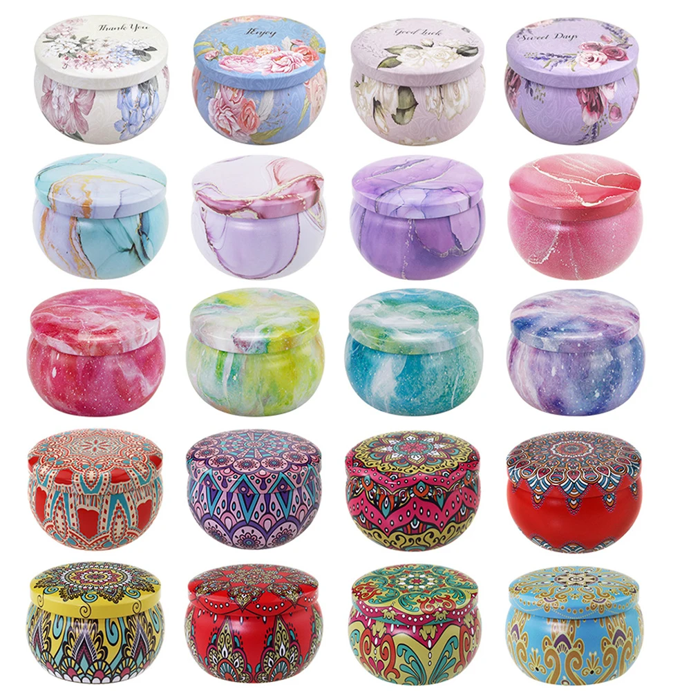 6Pcs Vintage Candle Tin Jars DIY Candle Making kit Holder Storage case for Dry Storage Spices Camping Party Favor Organizer