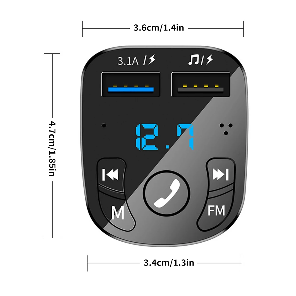Bluetooth беспроводной автомобильный комплект громкой связи FM-передатчик USB