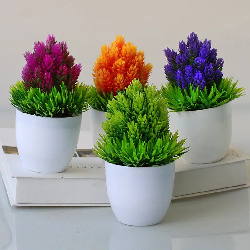 Artificial Plants Bonsai, Fake Flowers Potted Ornament, Small Tree Pot Plant For Hotel Garden Office Home Desk Decoration