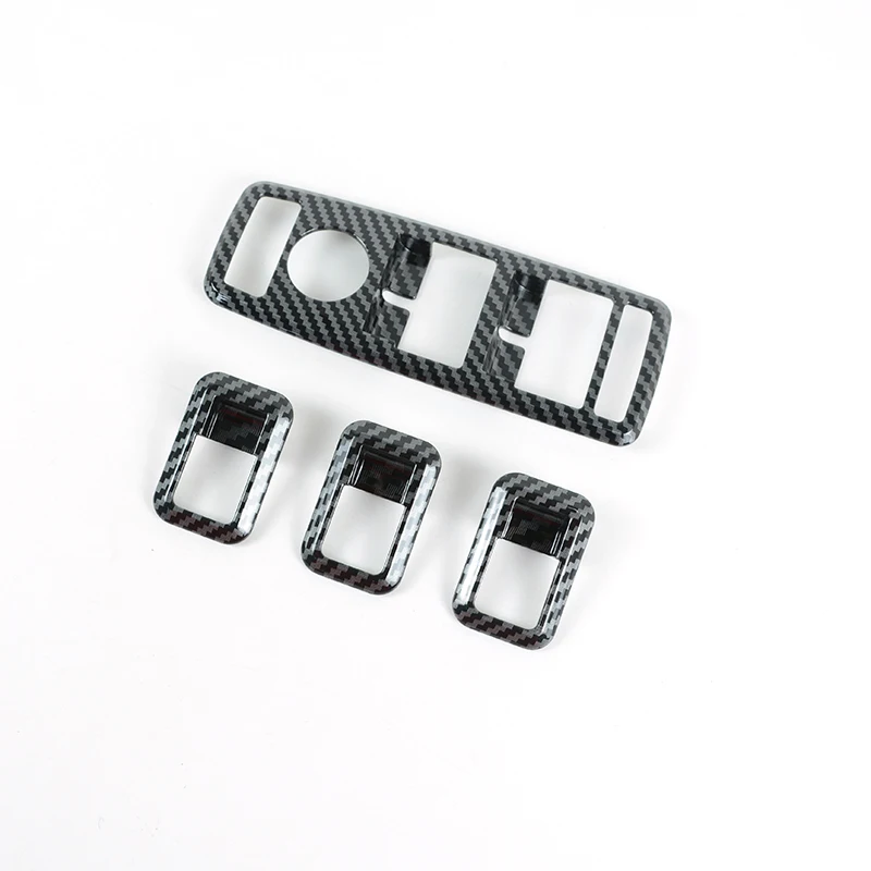 Carbon Fiber Style Car Window Glass Lifting Button Frame