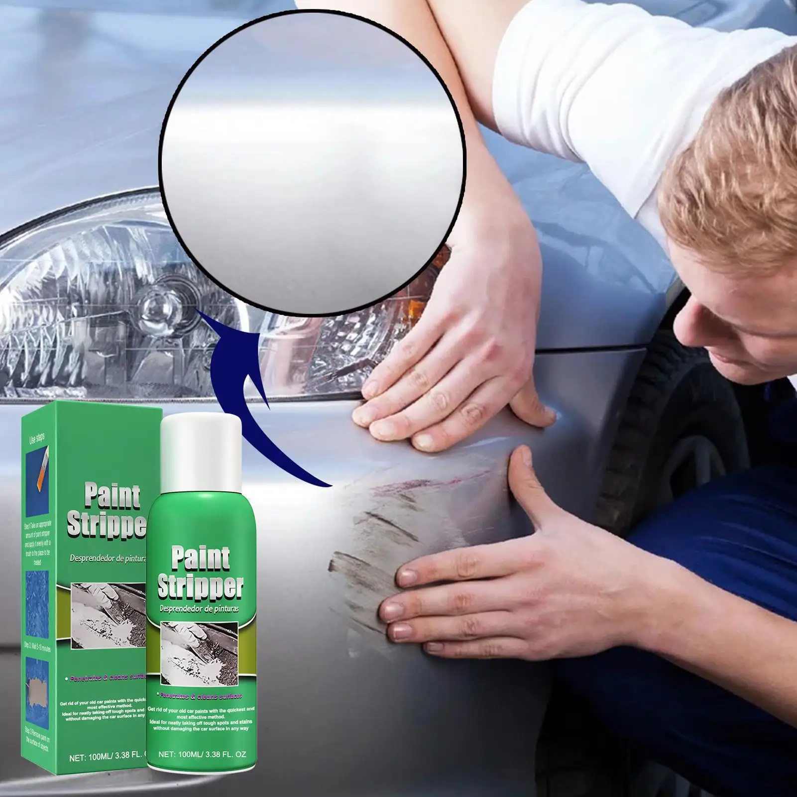 Car Paint Remover Metal Surface Paint Stripper High Efficiency For Auto Wall Marine Paint Graffiti Correction With Brush 100ml