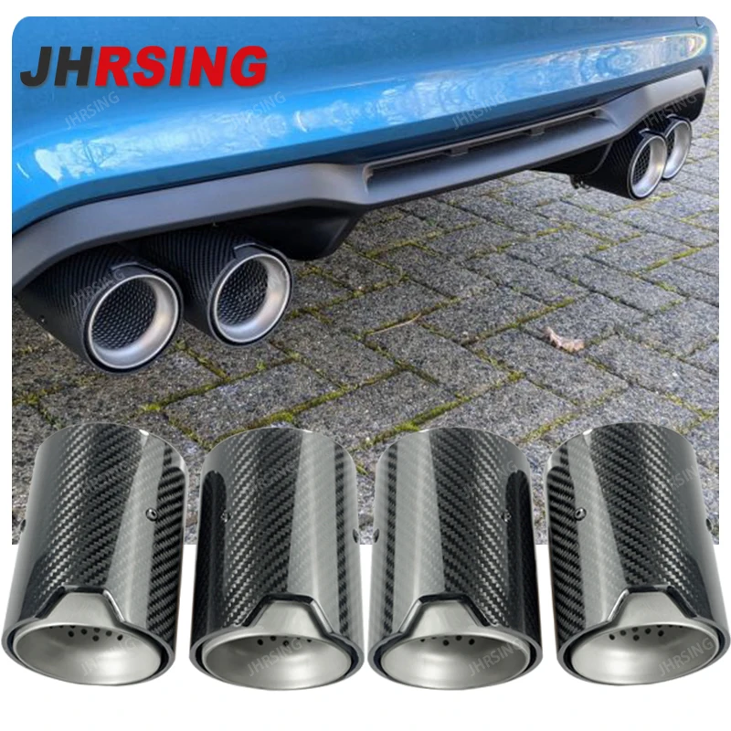 4PC FROSTED silver Carbon Fiber Exhaust tip Auspuffspitze for BMW M2 M3