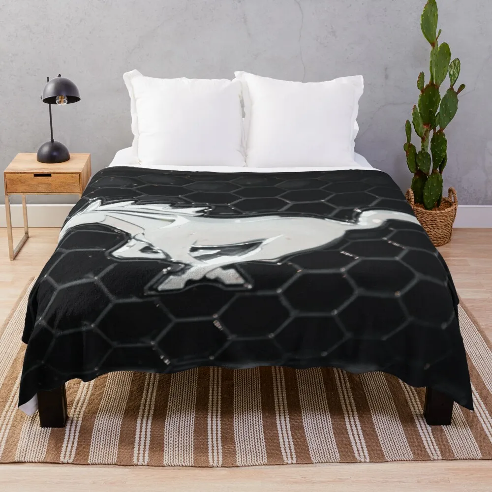 

Ford Mustang Logo Throw Blanket Microfiber blanket wool fleece fabric
