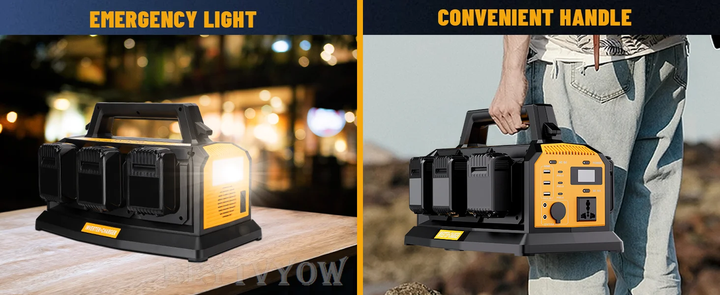 1000W Power Inverter 6A Battery Charger Compatible with Dewalt 20V Li-ion Batter