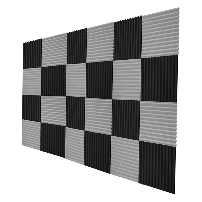 

72 Pcs Acoustic Foam Board,Studio Wedge Tile,Acoustic Foam Soundproof Pyramid Studio Treatment Wall Panel 2.5X30x30cm