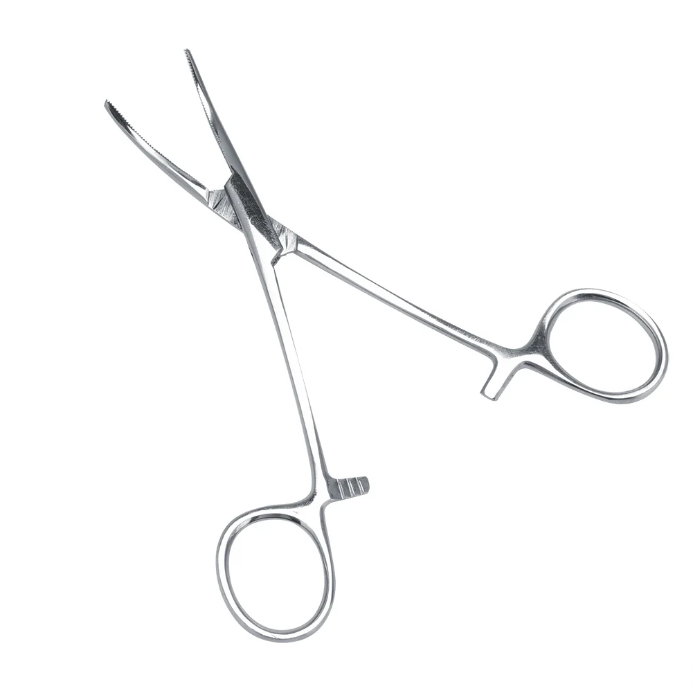 Stainless Steel Pet Dog Cat Ear Hair Tweezers Curved Tip Cleaning Clamp Animal Hair Trimming Tool