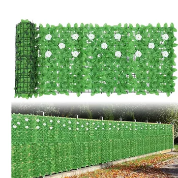 Artificial Ivy Privacy Fence,Faux Evergreen Leaf Hedges Invisible Fencing Panel for Indoor Outdoor Garden Fence Decor, 1