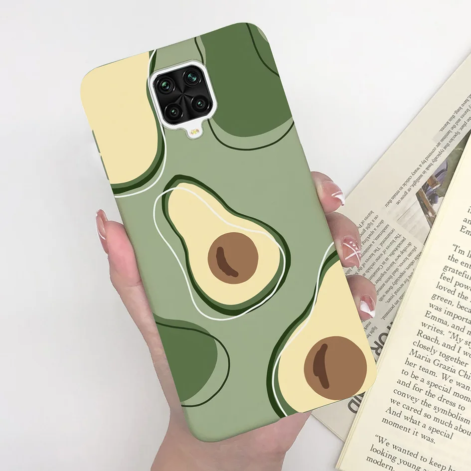 Matte Cute Girl Avocado Soft Silicone Phone Case – Green Bumper Cover