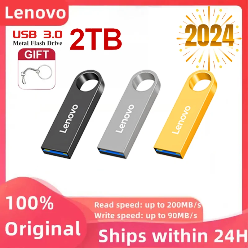 Lenovo 3.0 Flash Drives 2Tb Usb Ad Alta Velocità Transfer Metal Pendrive Memory Card Pendrive Flash Disk Memoria Stick Impermeabile Nuovo