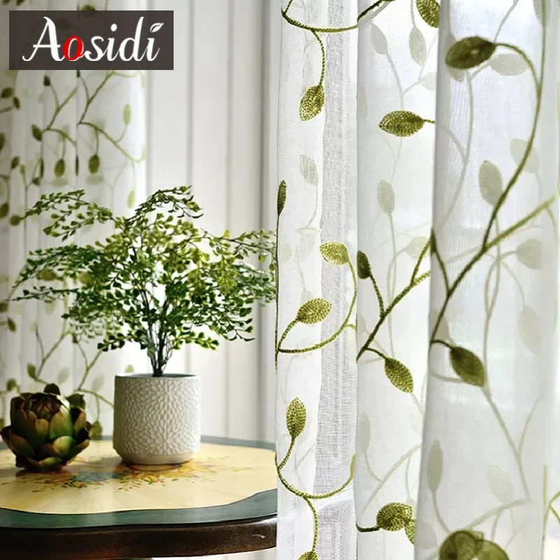 Embroidered Tulle Sheer Curtains Living Room Bedroom Children Window Curtain Ready-made Drapes Cortinas Rideaux sheer curtains window curtains decor curtains embroidered curtains