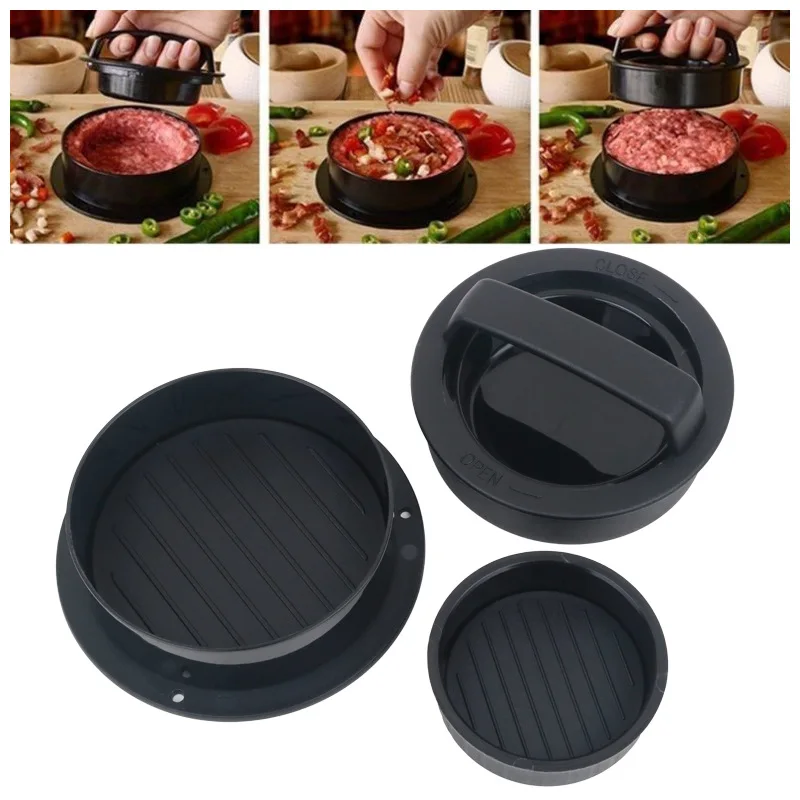 Hamburger Press Patty Maker Round Burger Meat Beef Veggie Patty Pressing Mold DIY Manual Meat Kitchen Tools for BBQ Barbecue