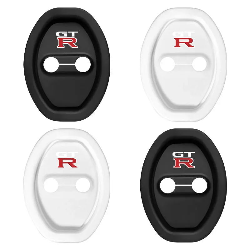닛산 GTR 테아나 스카이라인 가와사키 R32 R34 R35 J10 J11 쥬크 X용 실리콘 자동차 도어 잠금 버클 보호 커버 액세서리 4개