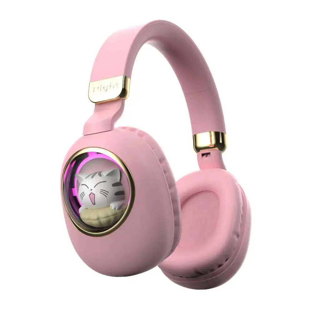 

Wireless Gaming Bluetooth Headsets Cute Cat Bear Squirrel Glowing Stereo Stylish Bluetooth 5.1 Headphones For Kids And Adults