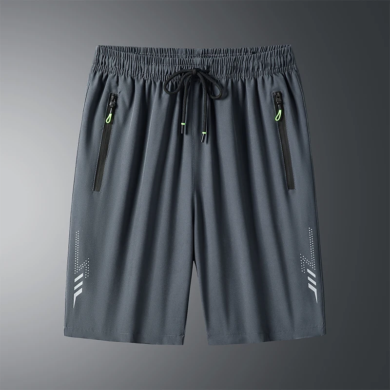 2024 new men's summer thin casual sports pants plus size breathable loose speed dry ice silk shorts