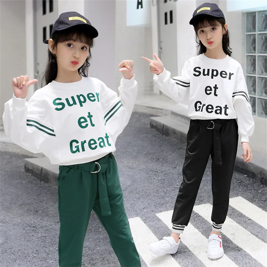 

Tracksuits for Girls Toddler Teenager Girls Outfits for 5 6 7 8 9 10 11 12 Years Kids Clothes Suits Children's Clothing Sets