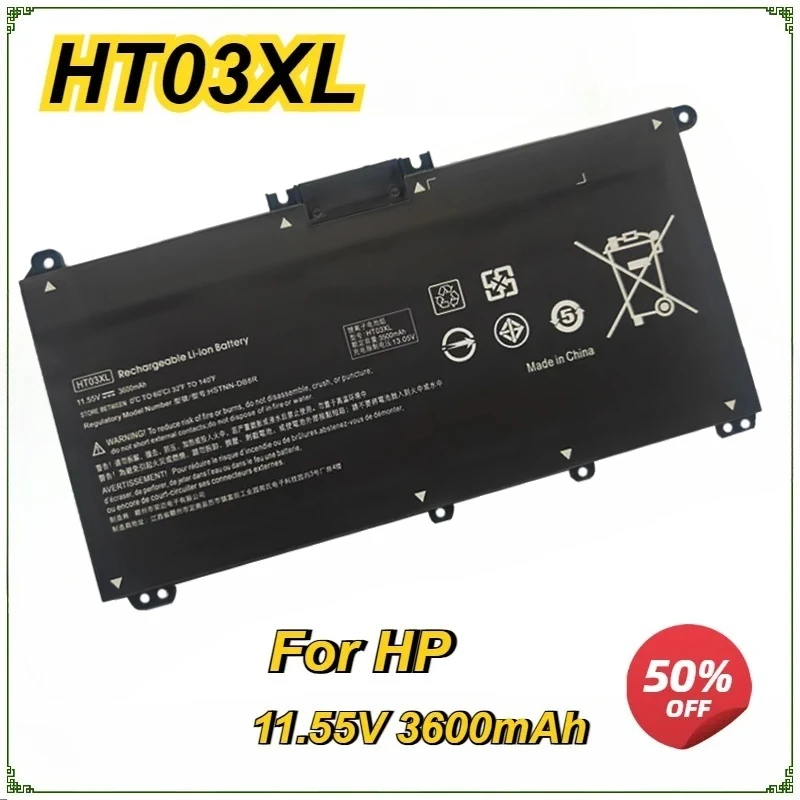 New HT03XL Laptop Battery for HP Pavilion 14-CE0025TU 14-CE0034TX 15-CS0037T 250 255 G7 HSTNN-LB8L/LB8M/DB8R 11.55V 3 Cells