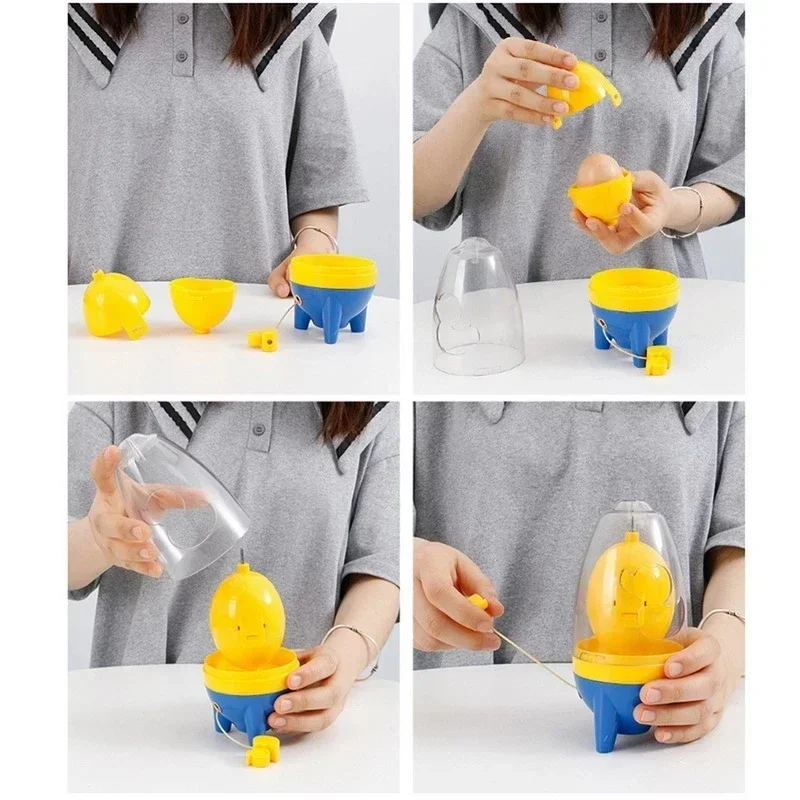 Home Egg Scrambler Hand Eggs Shaker Mixer Food Grade Silicone Egg Spinner Manual Tool In Shell Spinner Hard Boiled Eggs egg beater