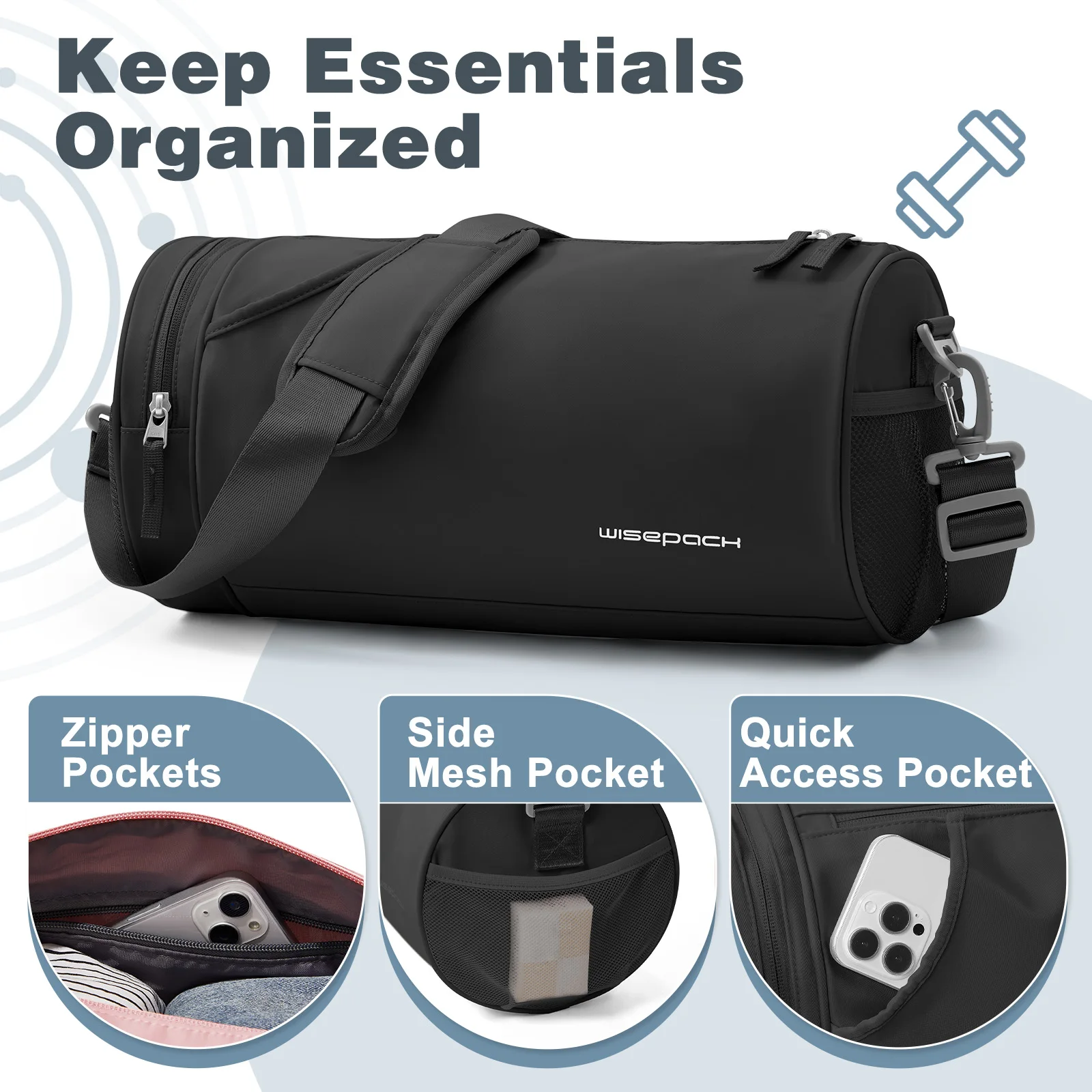 Waterproof Gym Bags Taekwondo Swimming Fitness Bag Large Capacity Portable Travel Bag Yoga bag，Mens Bags，Sports Bag，Gym Backpack 6
