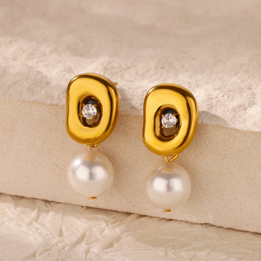 Earring Jewelry For Women Gold Color Stainless Steel