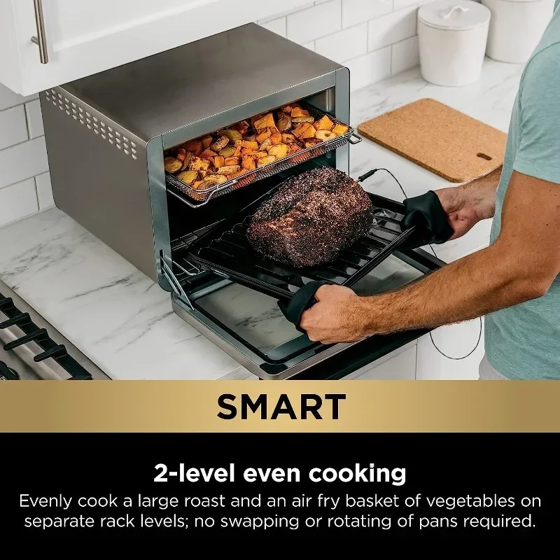 Ninja DT251 Foodi 10-in-1 Smart XL Air Fry Oven, Bake, Broil,Toast, Roast,Digital Toaster,Thermometer,True Surround Convection 4