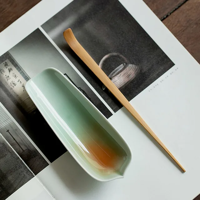 2Pc/Set Retro Gradiens Kék Kerámia Tea Kanálak Elismerő Teakészülék Lapátok Kínai Cha He Zen Kung Fu Művészeti Kiegészítők - Image 6
