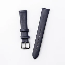 Elegant Genuine Leather Slim Watchband Wrist Strap Bracelet - 14mm (Blue)